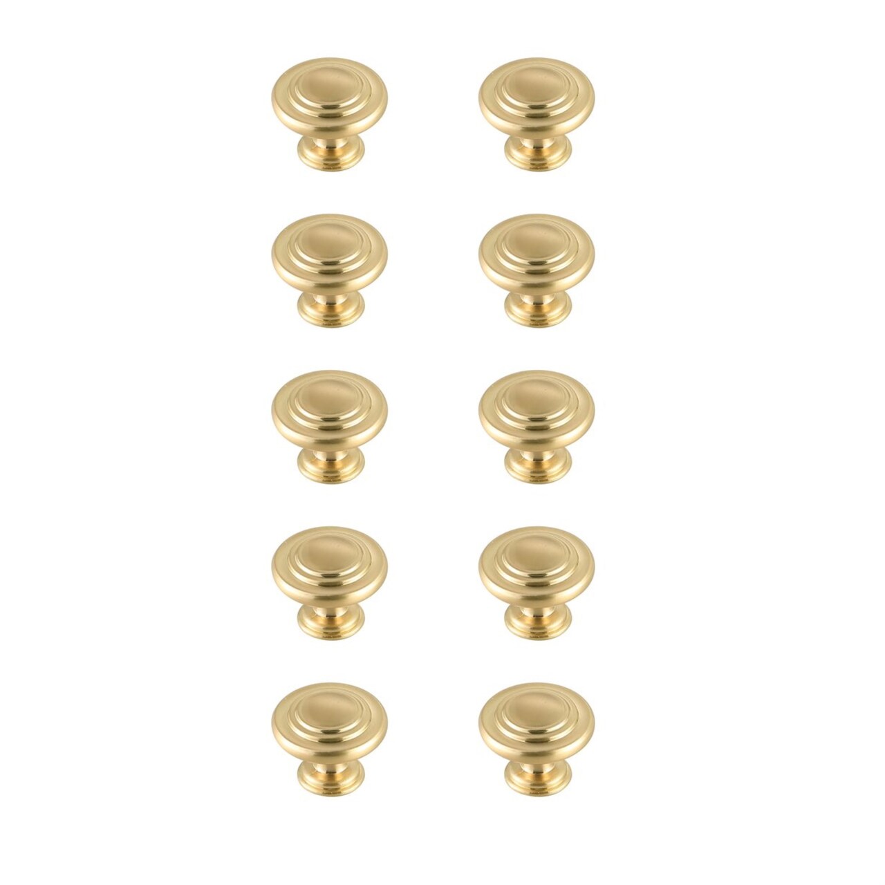 Minu 1.3" Diameter Brushed Gold Mushroom Knob Multipack (Set of 10)